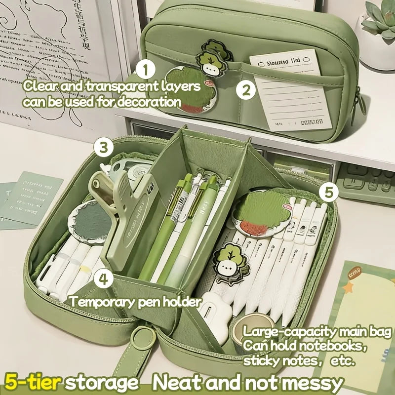 Multi Layer Pencil Case Pouch Large Capacity Pen Bag Durable