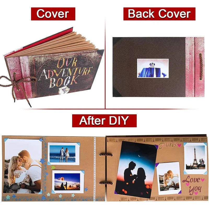 Handmade Scrapbook Adventure Book DIY Album Photo Retro Kraft