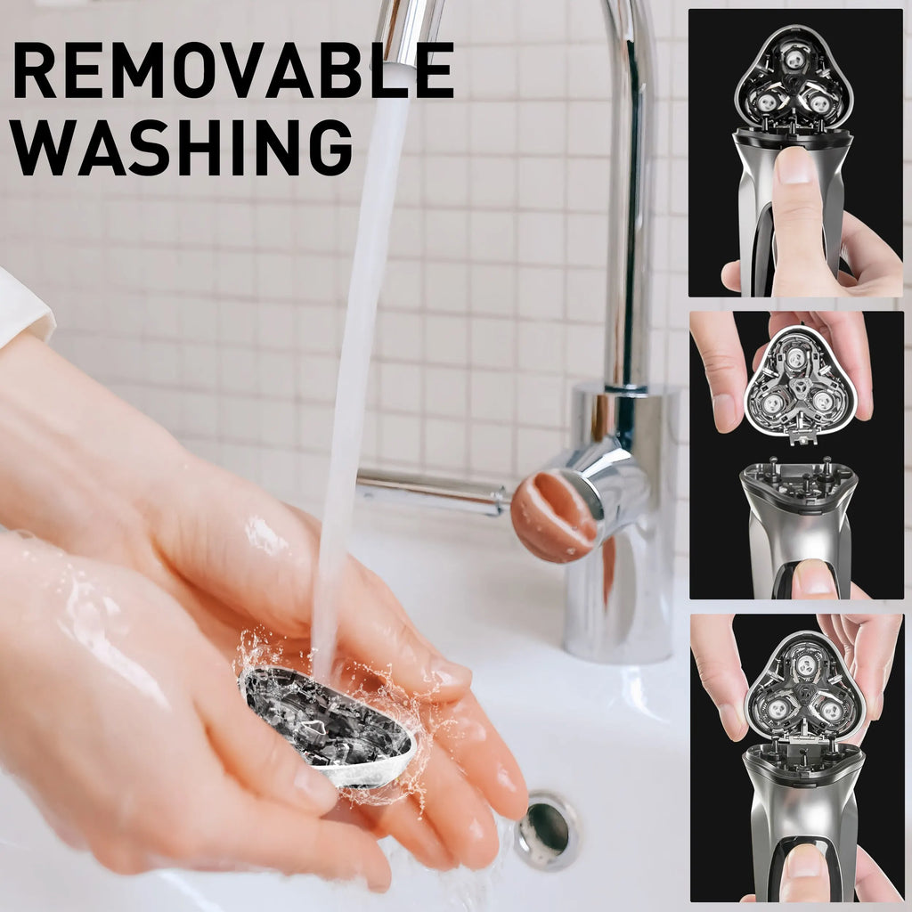 Blackstone Electrical Rotary Shaver for Men 3D Floating Blade Washable USB Rechargeable Shaving Beard Machine Zpaxo