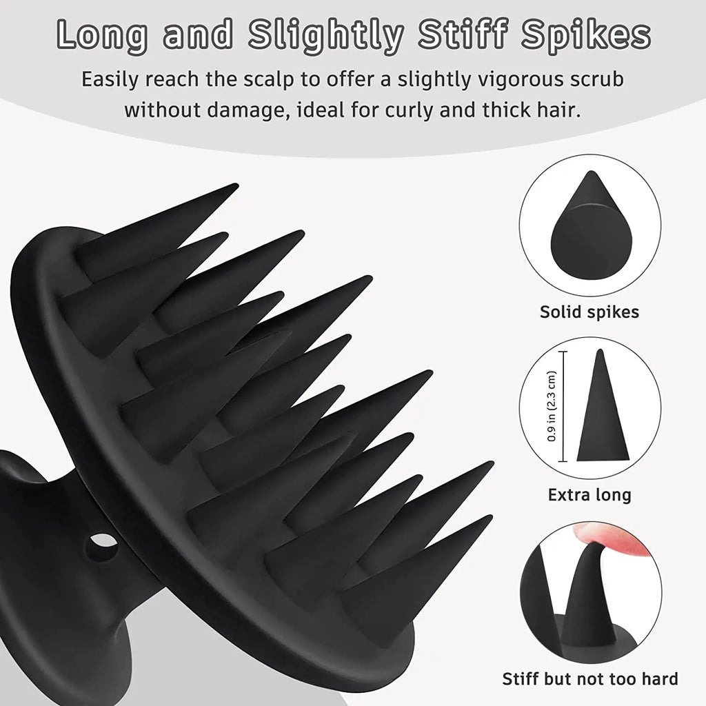 Silicone Shampoo Brush Hair Scalp Massager, Long & Stiff Spikes for Long, Curly, Thick Hair, Head Scrubber Scalp Exfoliator Zpaxo