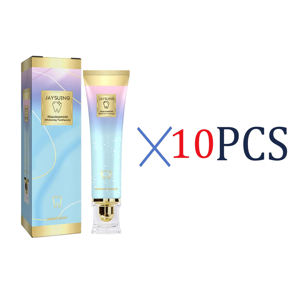 100g Whitening Toothpaste for Teeth Stain Removal Plaque Cleaner Yellow Teeth Whitener Fresh Breath Gum Care Fights Plaque Zpaxo 10 Pcs