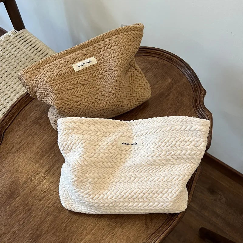 Handwoven Crochet Makeup Bag – Zipper Cotton Cosmetic Pouch Cosmetic Pouch Zpaxo