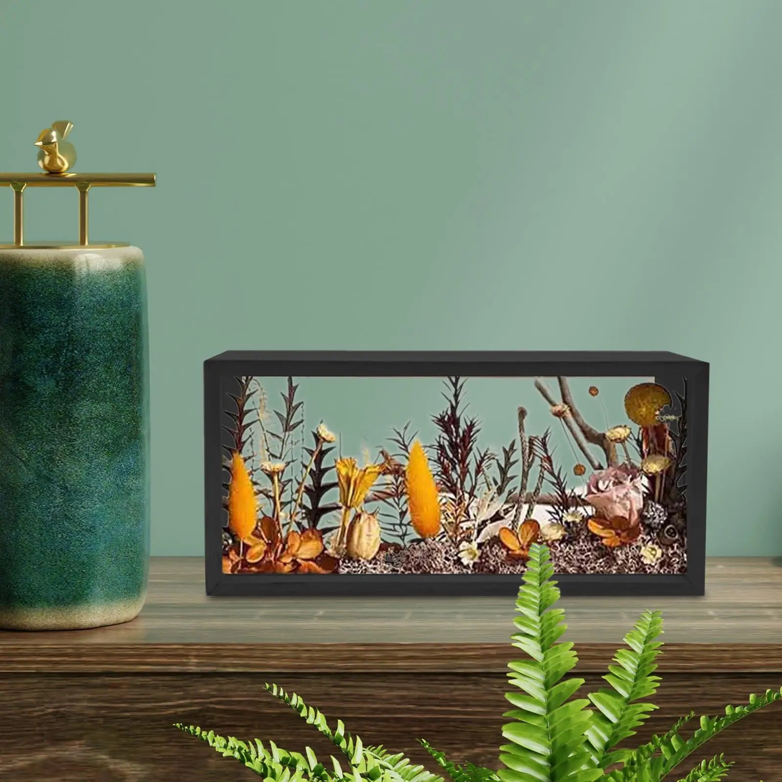 Shadow Box Picture Frame Deep Wood Shadow Box Display Case Dried Flower Display Box for Keepsake Ticket Art Flowers Award Zpaxo