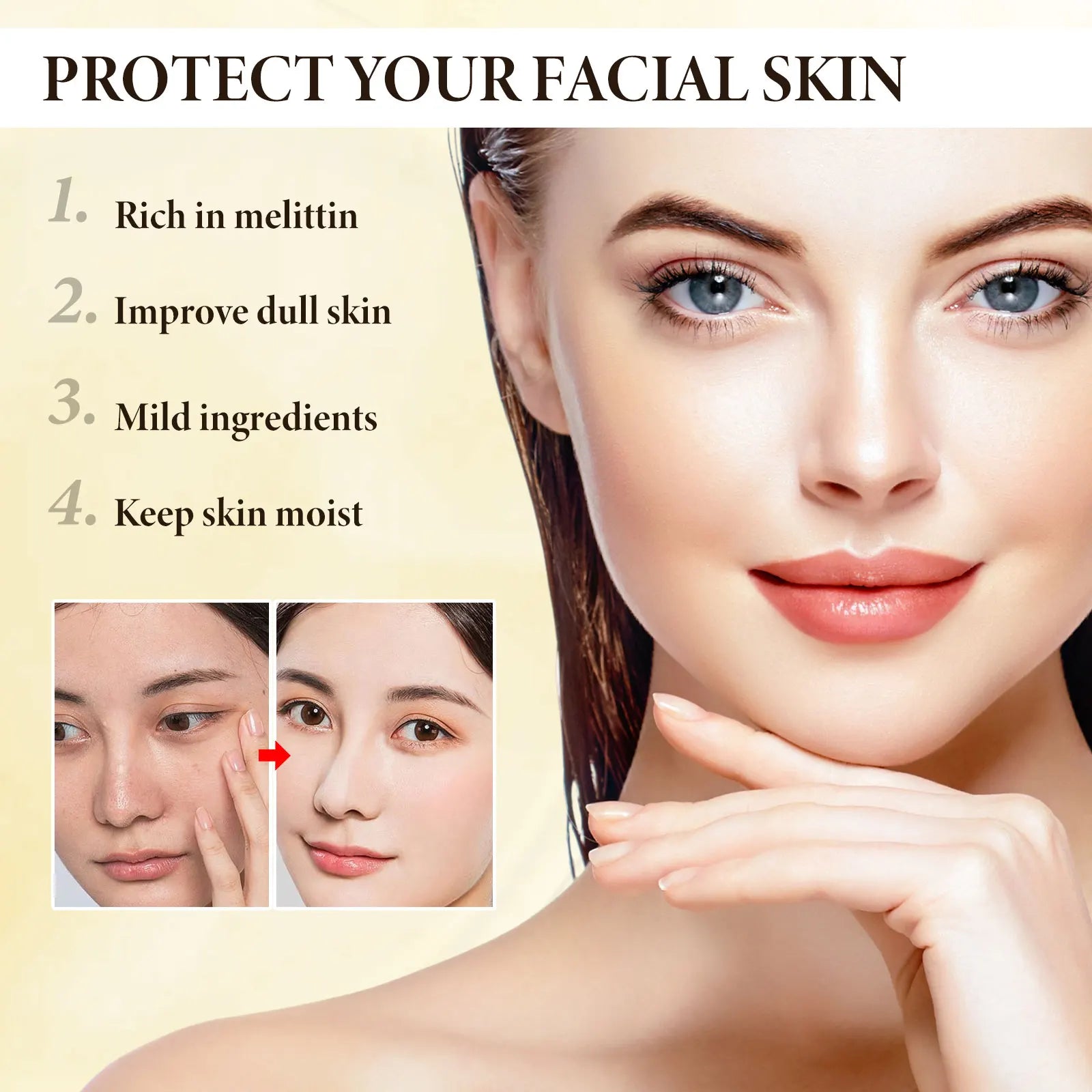Bee Venom Face Cream 50g Firming Moisturizer for Face Neck Eyes Reduce Fine Lines Wrinkles Anti Aging Hydration with Panthenol Zpaxo