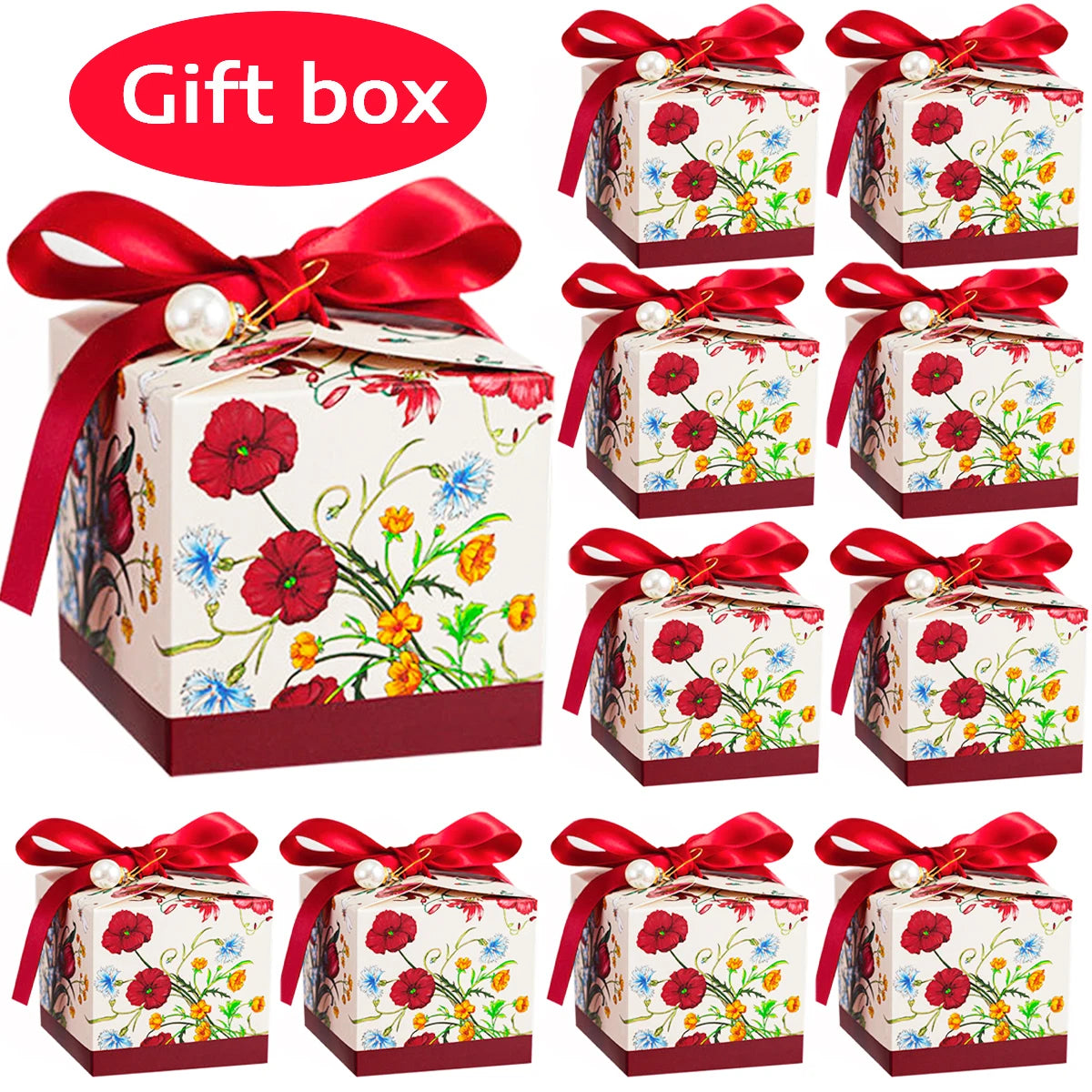 Deluxe Flower Candy Boxes 24/12 Pack – 2.75" Party Favor Boxes