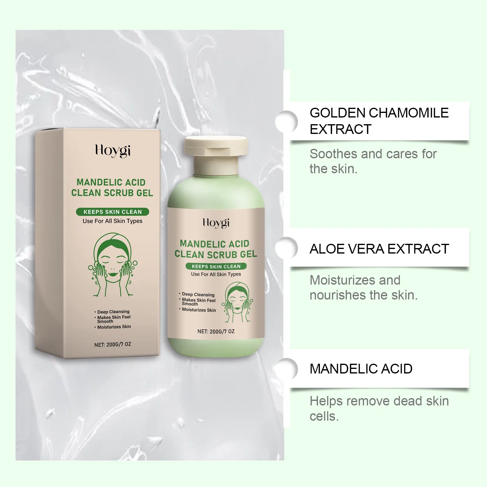Body Exfoliating Gel, Deeply Cleanses & Moisturizes, Gently Removes Dead Skin, Clears Pores For Smoother Skin Zpaxo