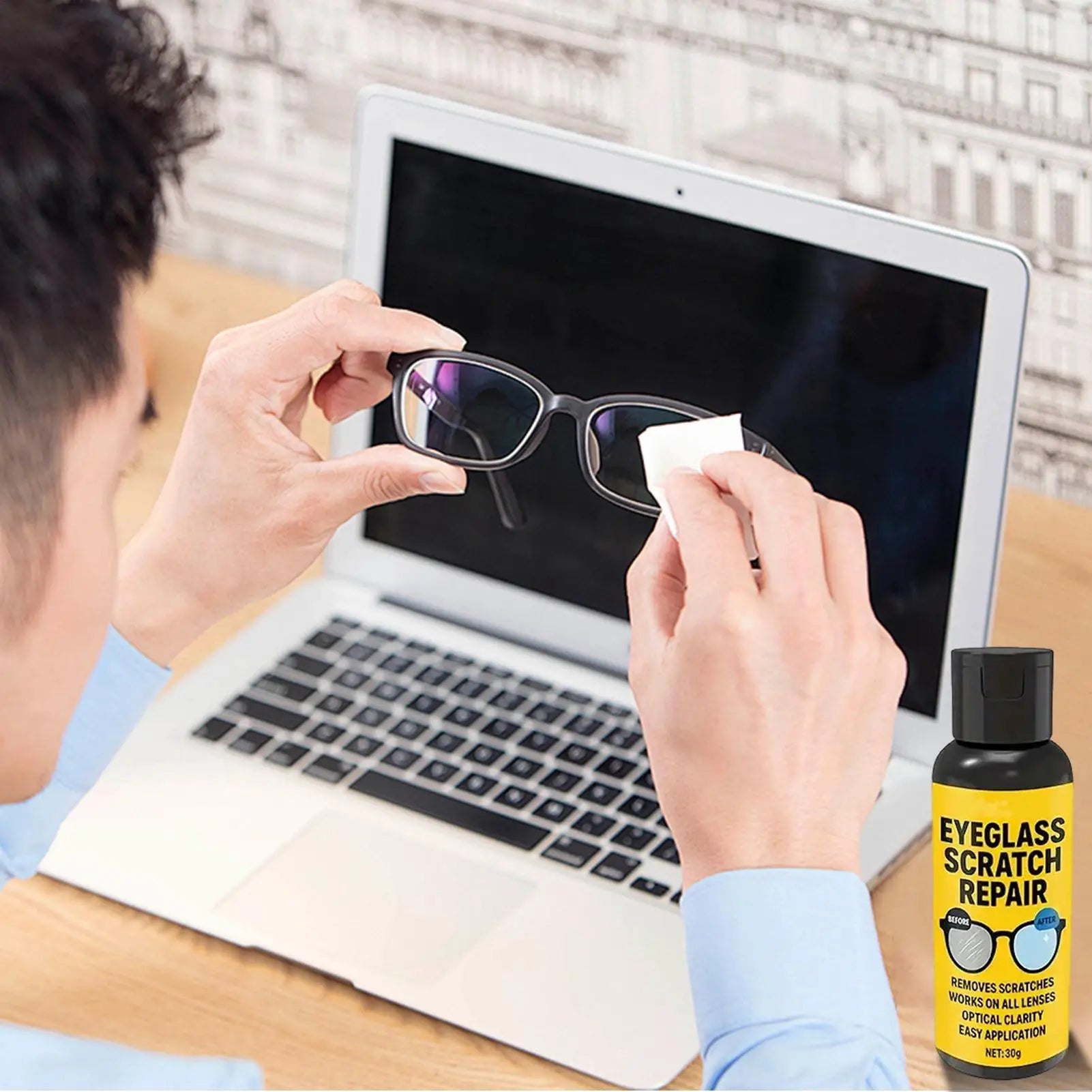 Eyeglass Lens Repair 30g Glass Lens Screen Cleaner Screen Scratch Remover for Men Adults Youth Students Teachers Cyclists Zpaxo