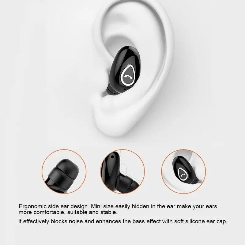 Mini Invisible Earphones Bluetooth 5.0 Wireless Headphones Hands Free Sports In-Ear Earbuds HiFi Music Gaming Headset with Mic Zpaxo