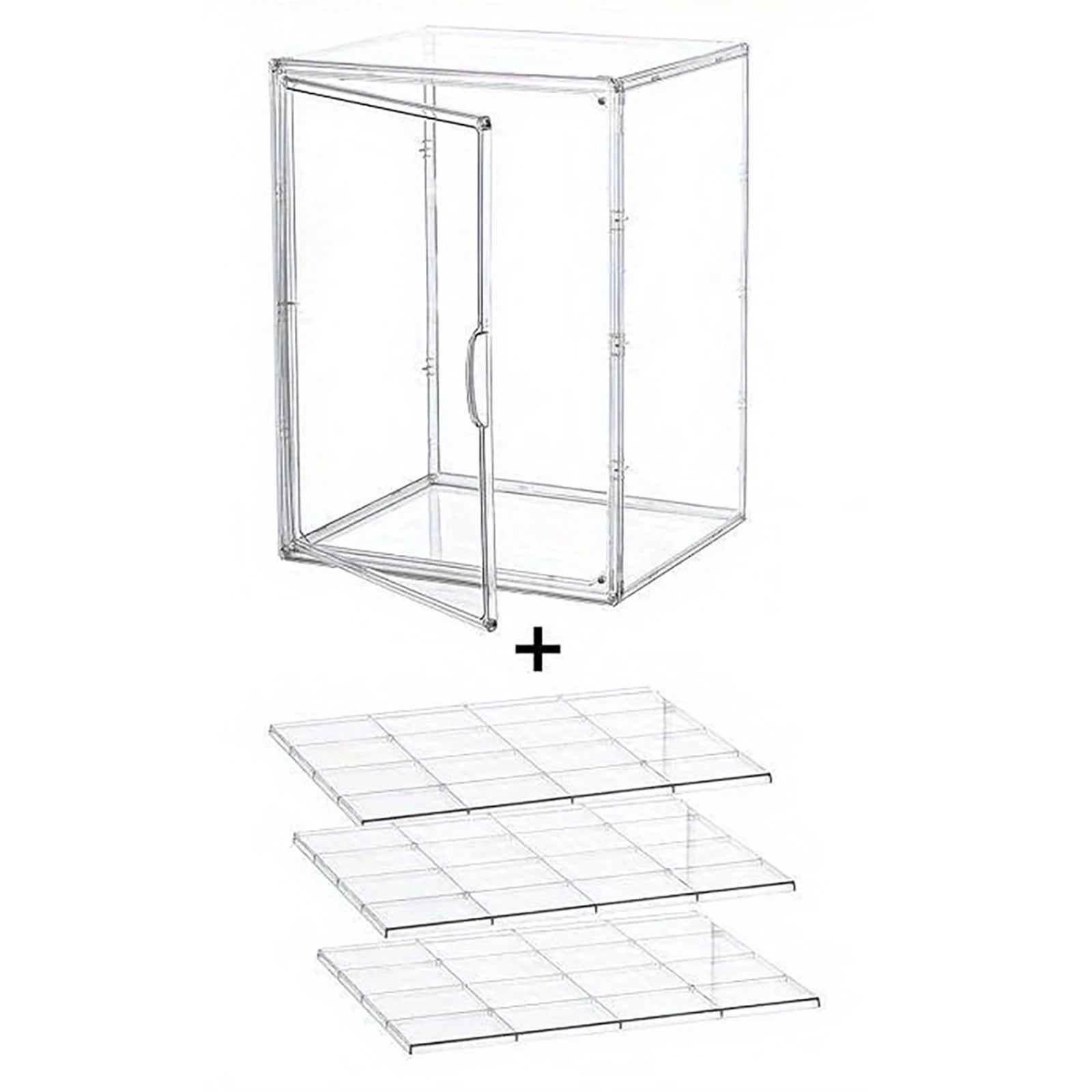 4-Layer Clear Plastic Bread Box Adjustable Bakery Pastry Display Case
