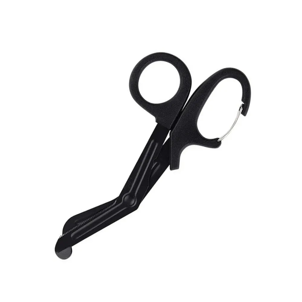 Emergency Medical Bandage Scissors Trauma Shears With Carabiner Bandage Shears Outdoor Trauma Gauze Tactical Shear Trauma Shears Zpaxo Black 18.5cm