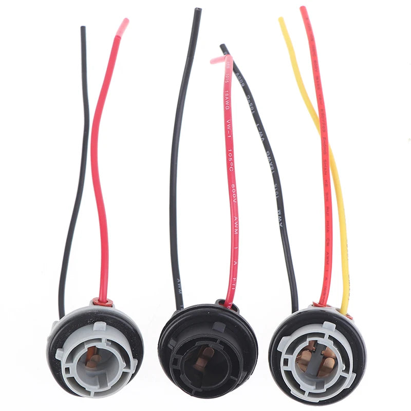 2-Pack 1156 1157 BAY15D Pre-Wired Bulb Socket Adapter Connector