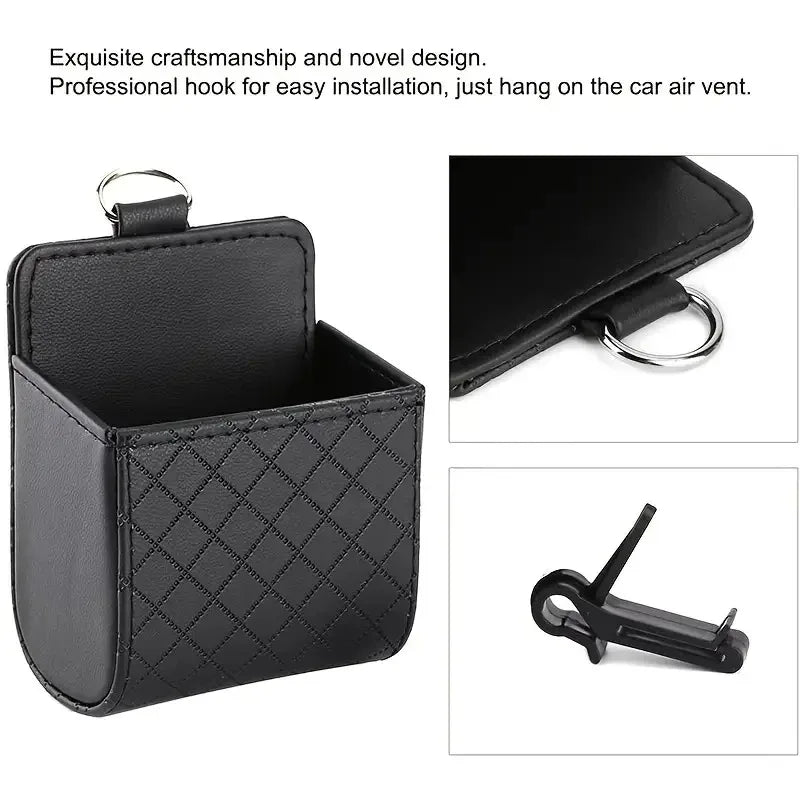 Car Air Vent Organizer Bag – Leather Dashboard Storage Box Car Vent Organizer Zpaxo