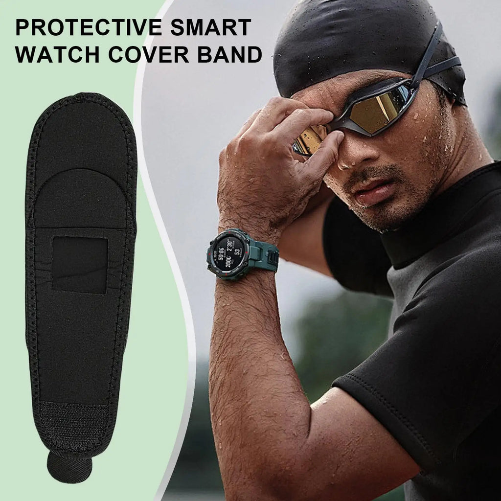 Smart Watch Cover Protector Watch Strap Protector Built-in Cushion Structure Sweat-proof Wrap for Running Women Men Workout Zpaxo