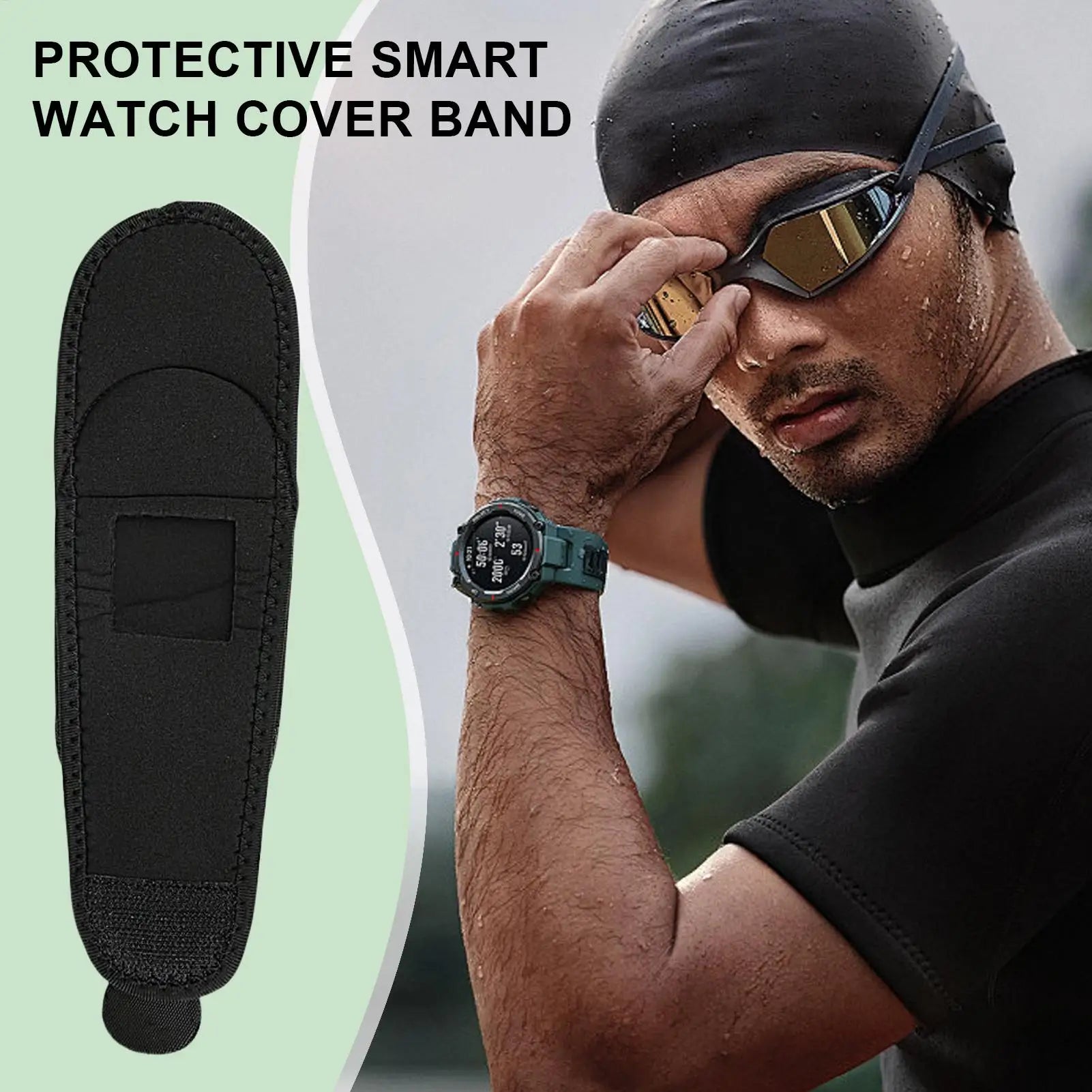 Smart Watch Cover Protector Watch Strap Protector Built-in Cushion Structure Sweat-proof Wrap for Running Women Men Workout Zpaxo