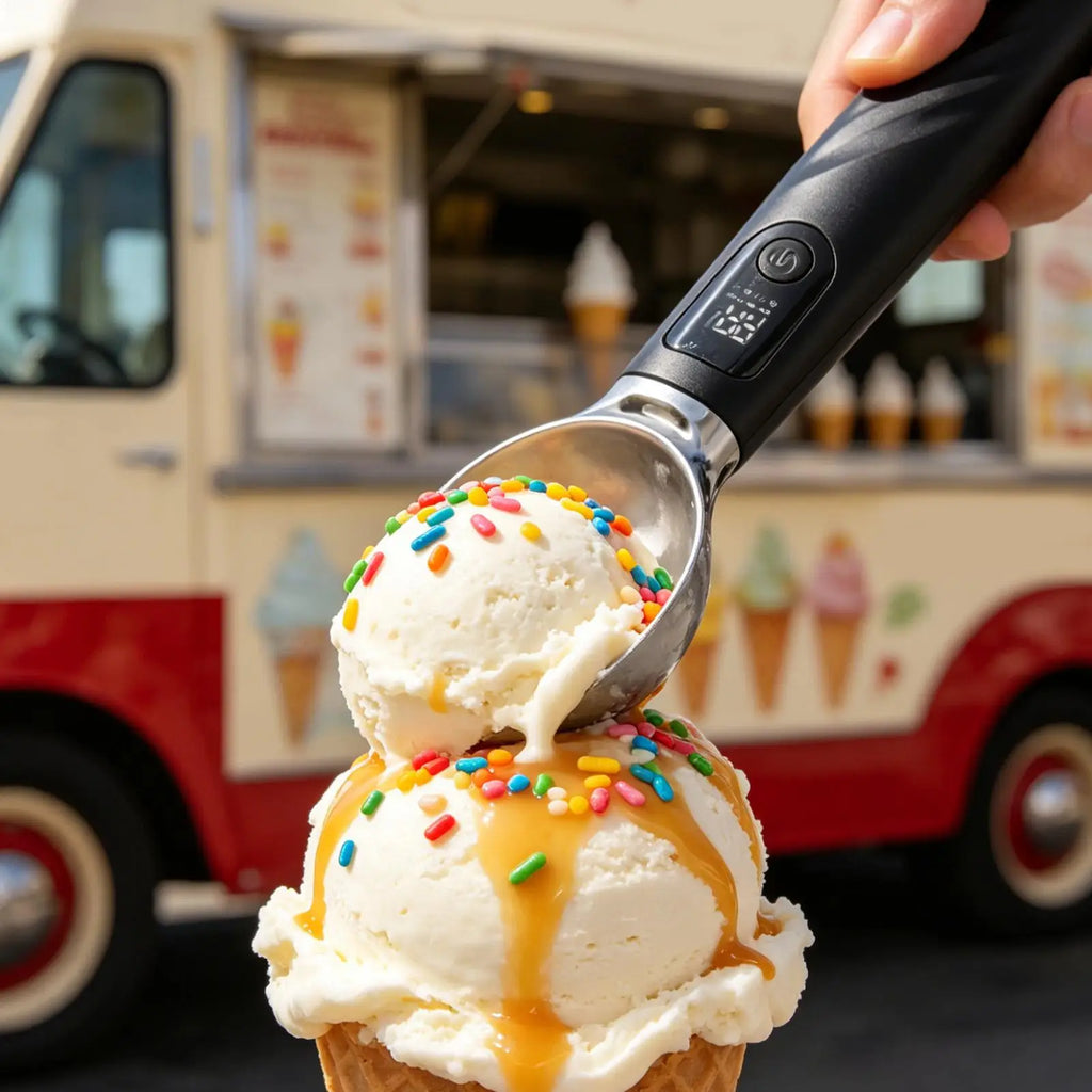 Heated Ice Cream Scoop Rechargeable Removable Battery Dishwasher Safe