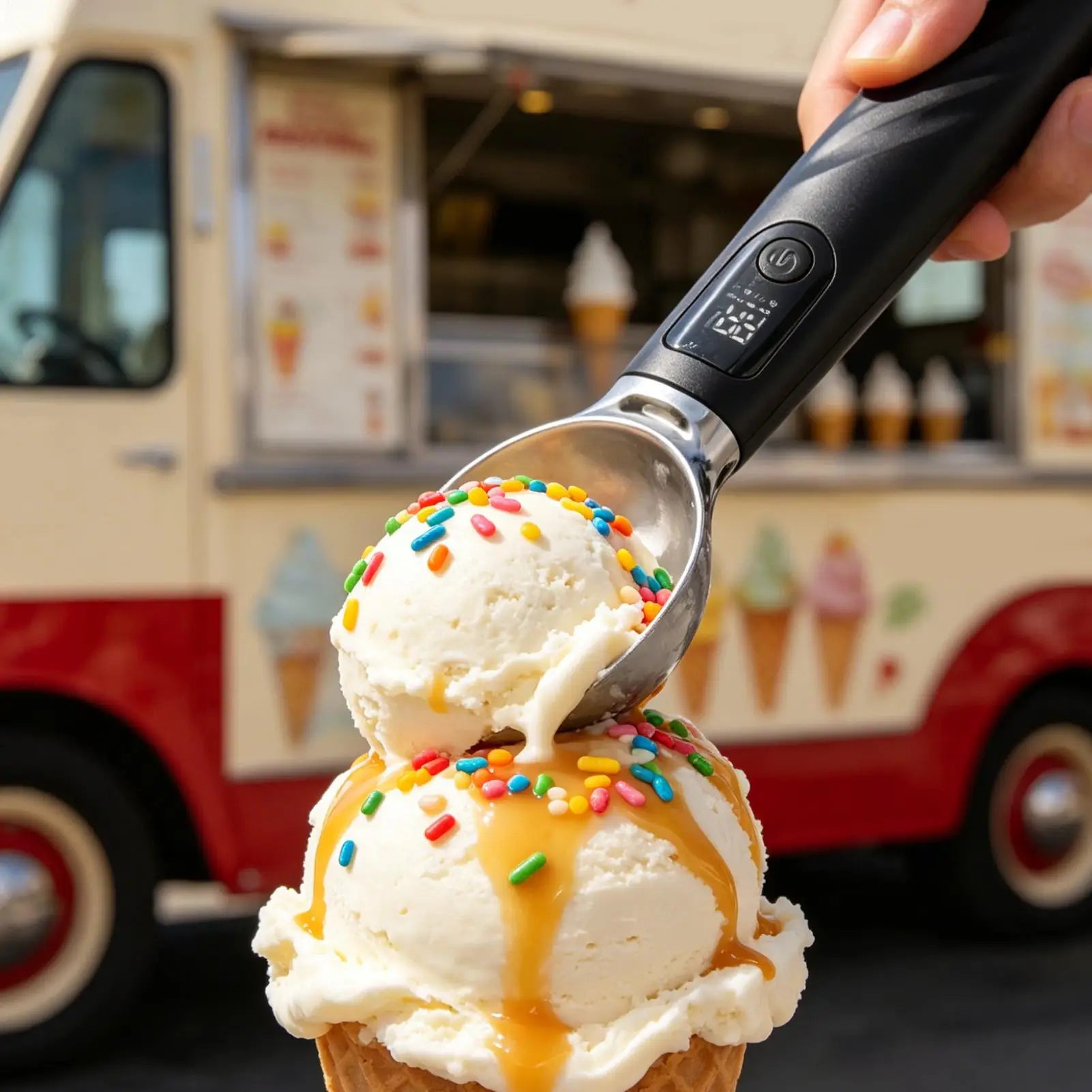 Heated Ice Cream Scoop Rechargeable Removable Battery Dishwasher Safe