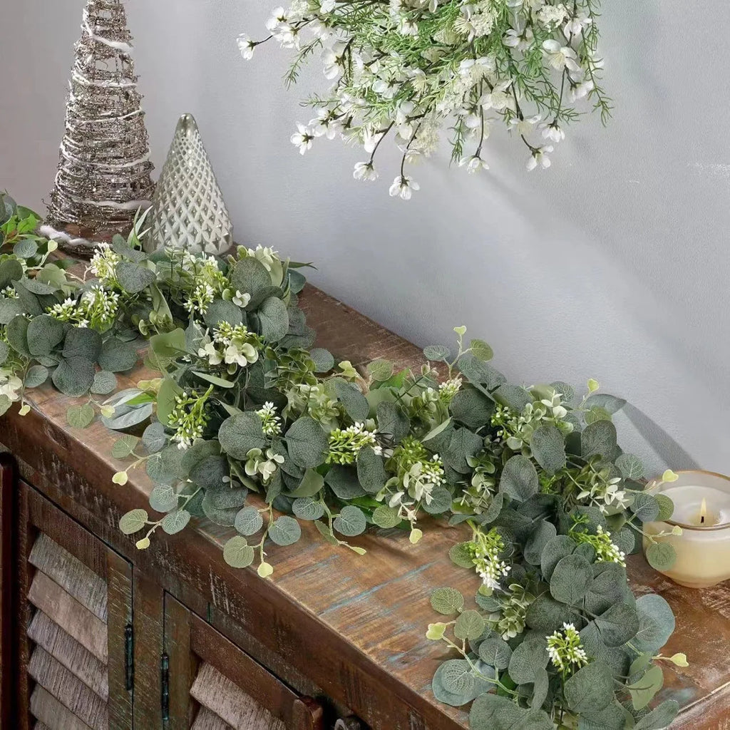 Artificial Eucalyptus Vine Leaves Garland Faux Plant Spring Vines
