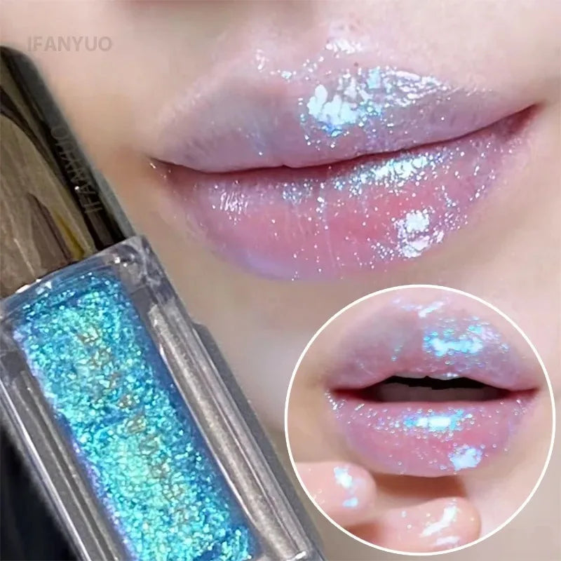 Multichrome Diamond Lip Gloss Metallic Shimmer Glitter Lips Stain