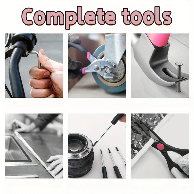 62pcs Multifunctional Tool Kit | Portable Home Repair Toolbox with Hammer,Pliers,Wrenches, Ideal Gift for Men/Women,Father's Day Zpaxo