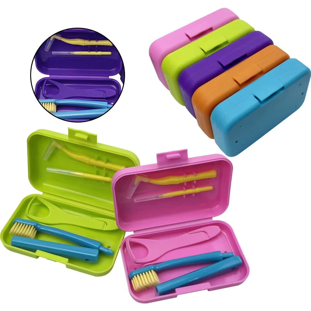 Portable Toothbrush Box Orthodontic Oral Hygiene Tools Kits Zpaxo