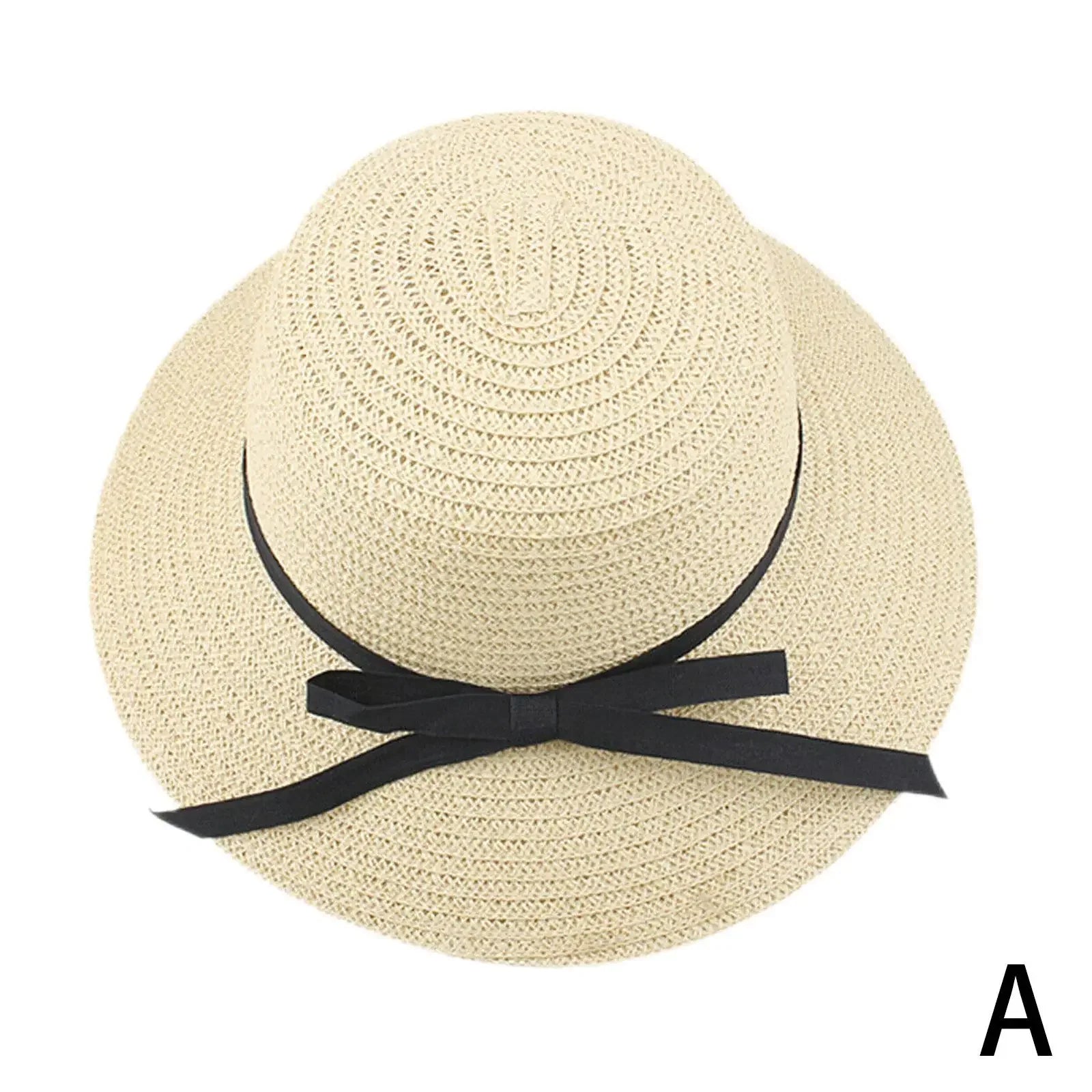 Summer Straw Hat Big Wide Brim Foldable Beach Sun Floppy Block UV