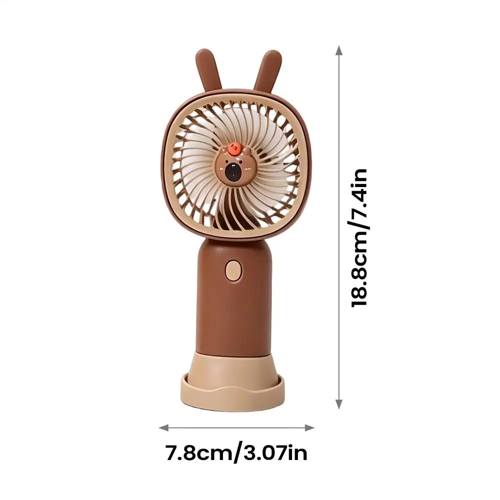 Portable Fan Rechargeable 3 Speed Cartoon Handheld Mini Cute USB Desk