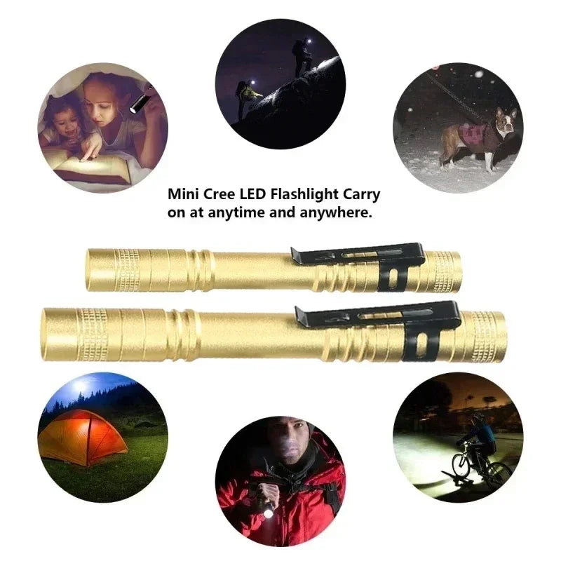 Mini LED Pen Light Flashlight 300LM – AAA Aluminum Torch