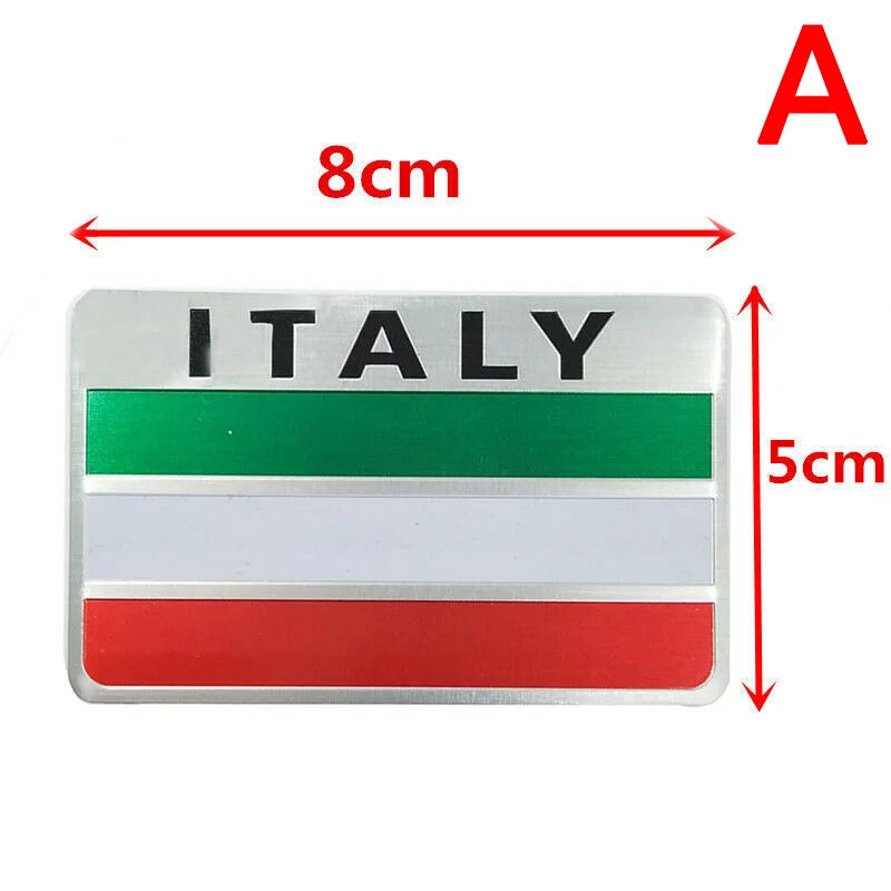 CMAluminum 3D Metal ITALY Italian Flag Sticker Emblem Badge Decal Car