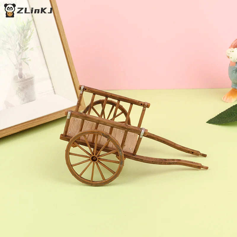 ▶1Pcs Dollhouse Miniature Simulation Assembled Cart Model DIY Accessories Doll Garden Furniture Toys Decoration Zpaxo