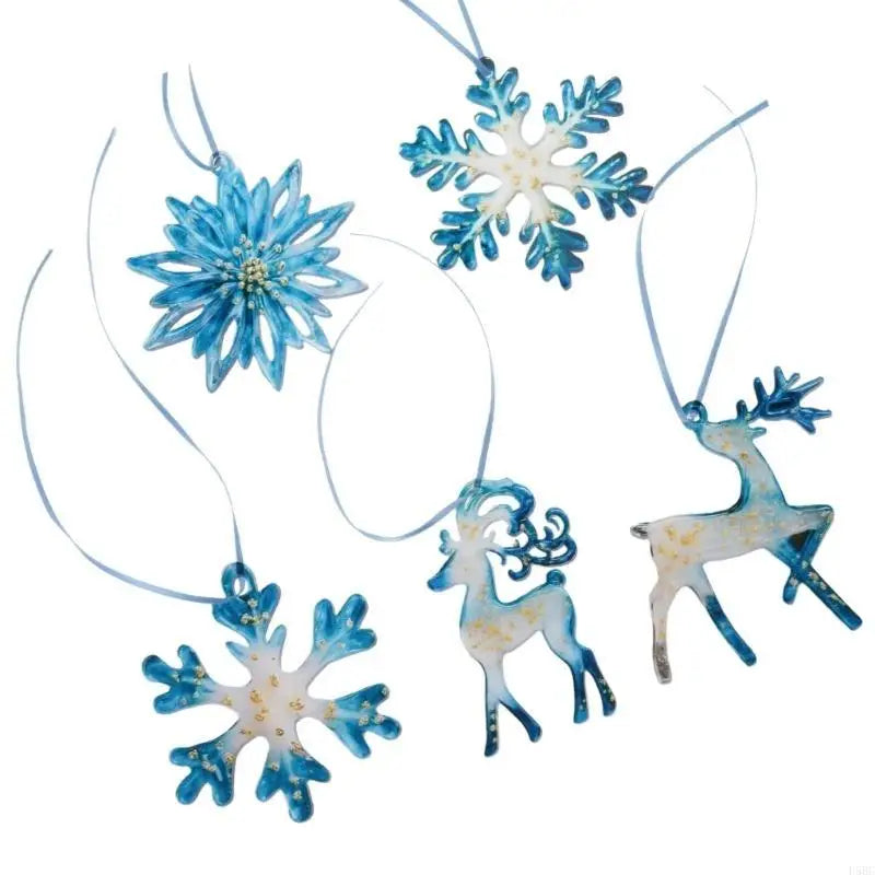 Christmas Holiday Ornament Reindeer Snowflake Resin Waterproof Easy