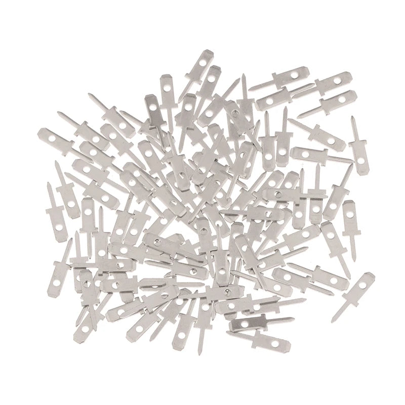 50pcs 2.8 Inserts Plug Spring Terminal PCB Solder Lug Thickness 0.8mm One Legs ,PCB Welding Sheet Zpaxo long leg