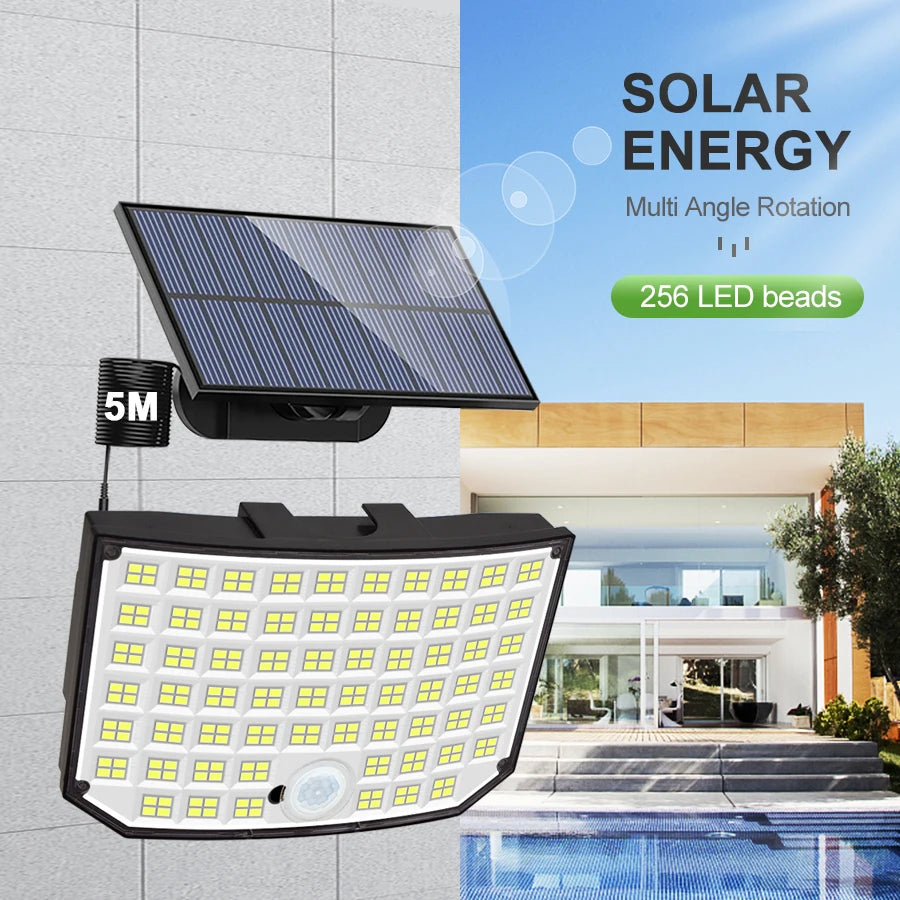 Outdoor Solar Lights Motion Sensor 200/348LEDS Solar Powered Flood Lights Remote Security Wall Lights Waterproof Yard Patio Gard Zpaxo