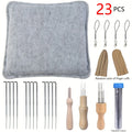 Needle Felting Metal Tool 3 Sizes Wooden Handles 12 Needles Finger