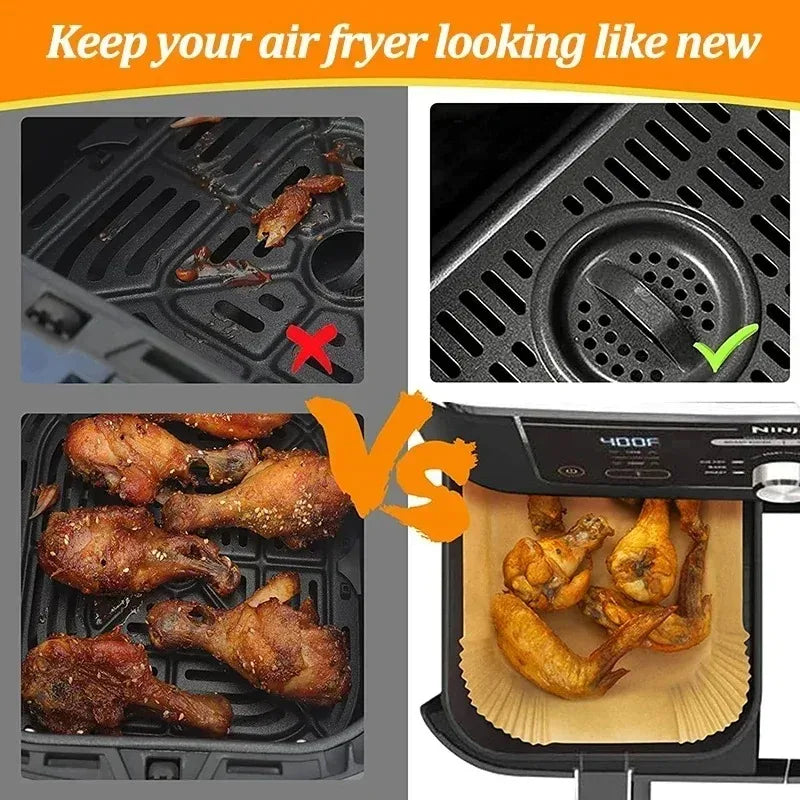 Air Fryer Paper Accessories Disposable Liners Non-Stick Airfryer Baking Papers Non-stick Parchment Paper Cooking Roasting Microw Zpaxo