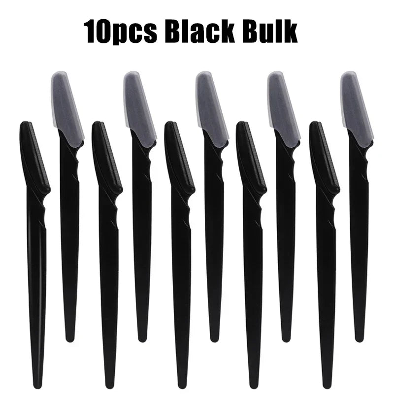 5 10 30 40 Eyebrow Razors Facial Eye Brow Trimmer Multifunction Hair Zpaxo 10pcs-Black-Bulk