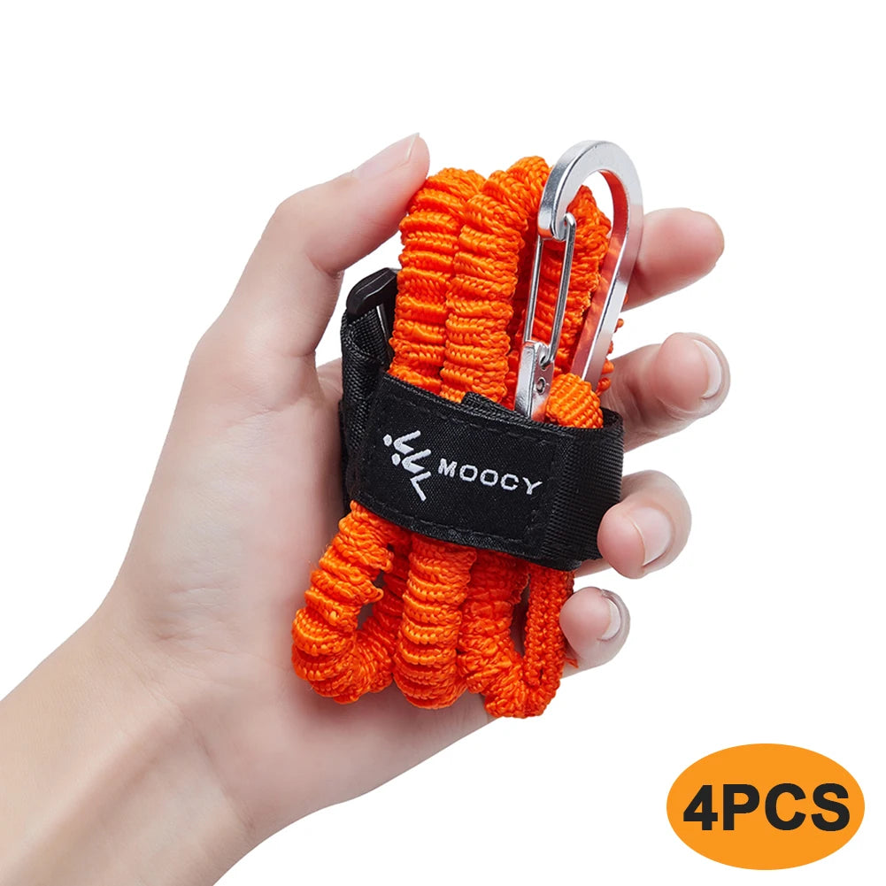 Kayaks Paddle Leash Stretchable Rod Carabiner Fishing Tool Pole