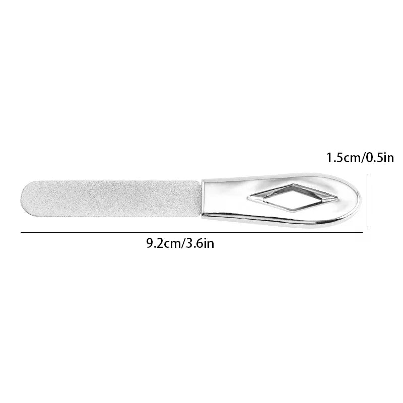 Anti-slip Handle Grit Fingernail File Easily Emery Boards Double Sided Nail Files Stainless Steel Nail Files Zpaxo