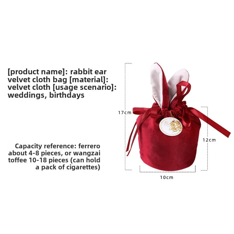 Easter Cute Bunny Packing Bags Velvet Valentine's Day Rabbit