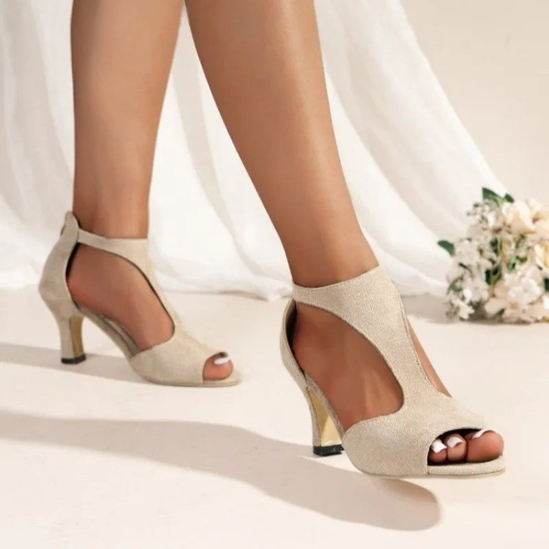 Women's Fish Mouth Open Toe Solid Comfortable Block Heel Sandals 2026 Zpaxo