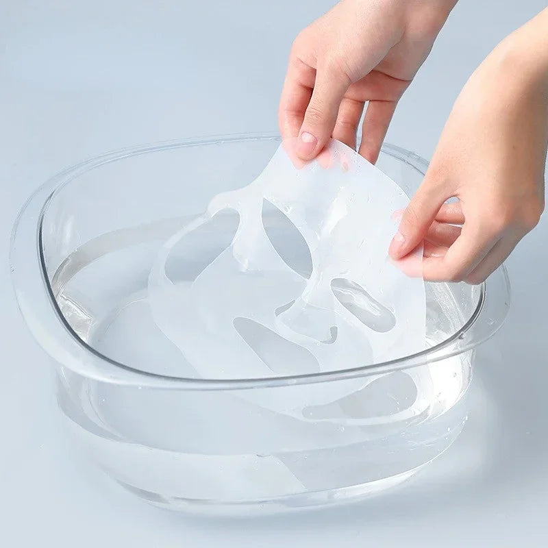 3D Silicone Mask Face Women Skin Care Tool Hanging Ear Gel Sheet