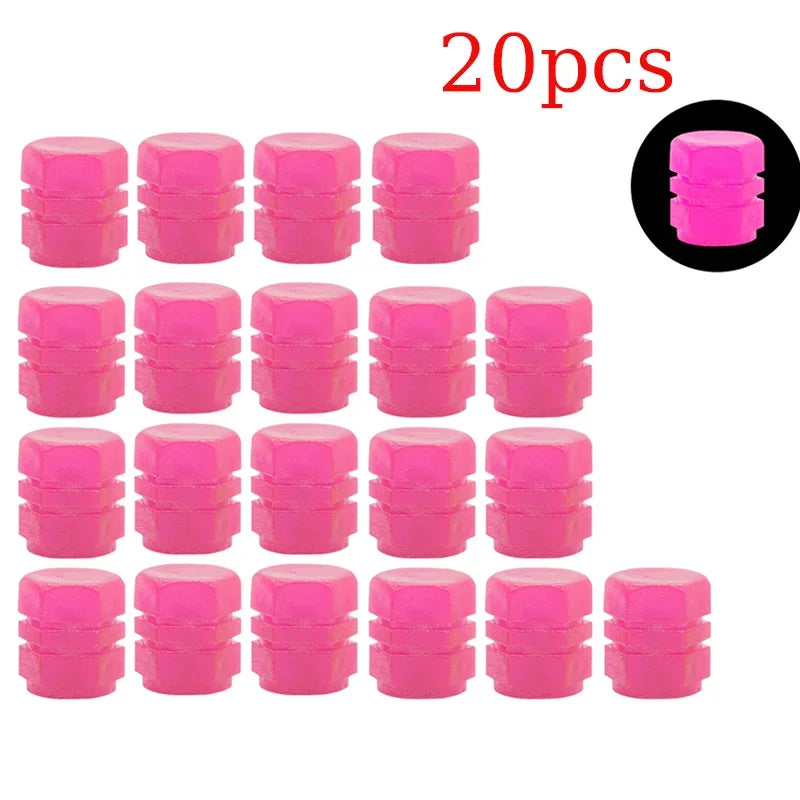 Glow-in-the-Dark Tire Valve Caps – Bike & Motorcycle | 4–20pcs