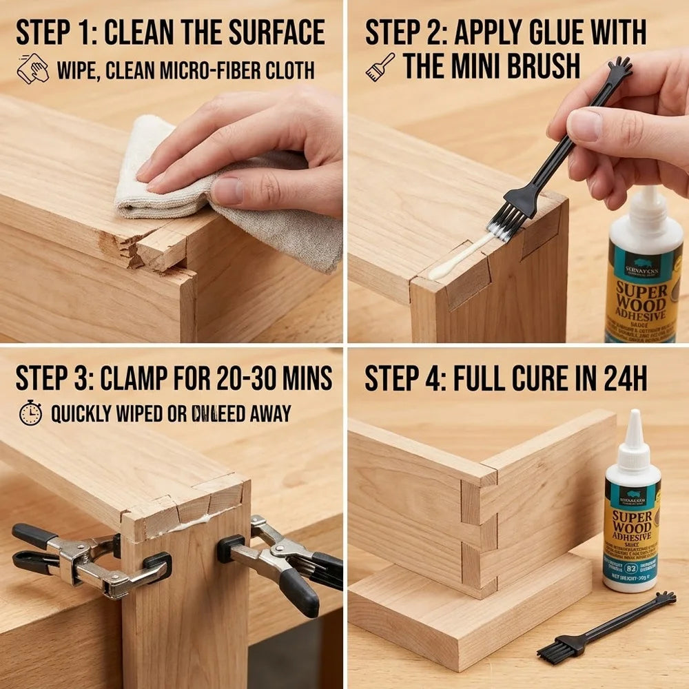 SERVAVEXA 50g D3 Wood Glue - Professional Strong Wood Adhesive for Interior/Exterior Woodworking, DIY Crafts, & Home Repairing Zpaxo