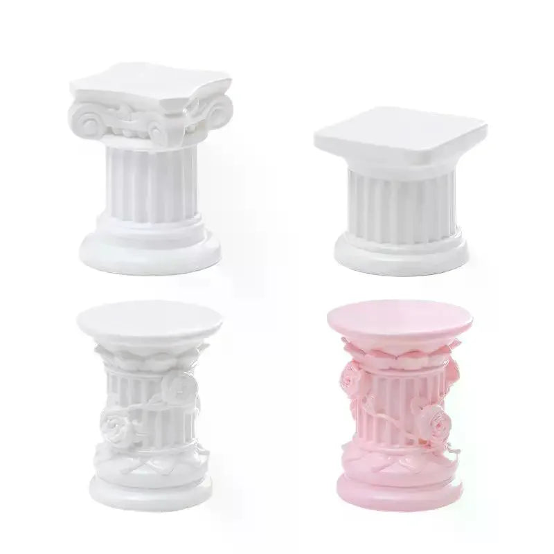 Roman Pillar Greek Column Figurine & Candlestick Pedestal Stand