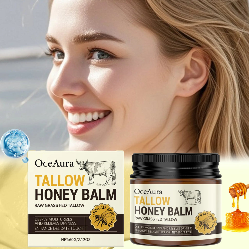 Tallow Honey Cream for Dry Sensitive Skin Ultra Nourishing Moisturizer with Shea Butter Winter Skincare Repair Cream Face & Body Zpaxo