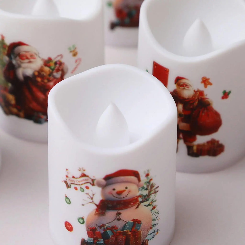 LED Christmas Candles Flameless Santa Claus Snowman Electronic Candle