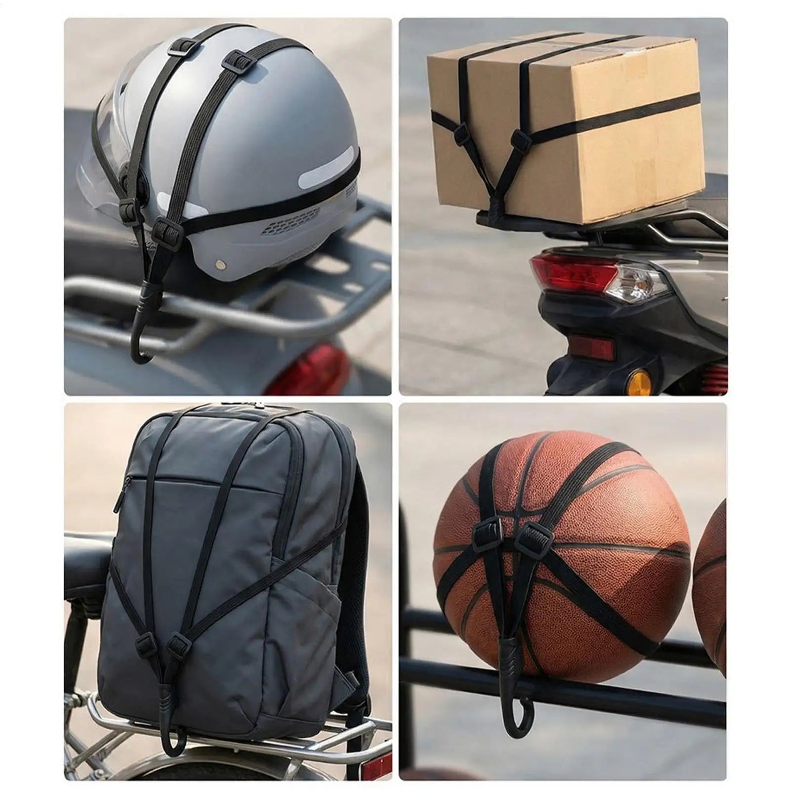 Motorcycle Helmet Luggage Strap Universal Elastic Suitcase with Safety Hook Versatile Helmet Mesh Gear Transport Buckle Rope Zpaxo