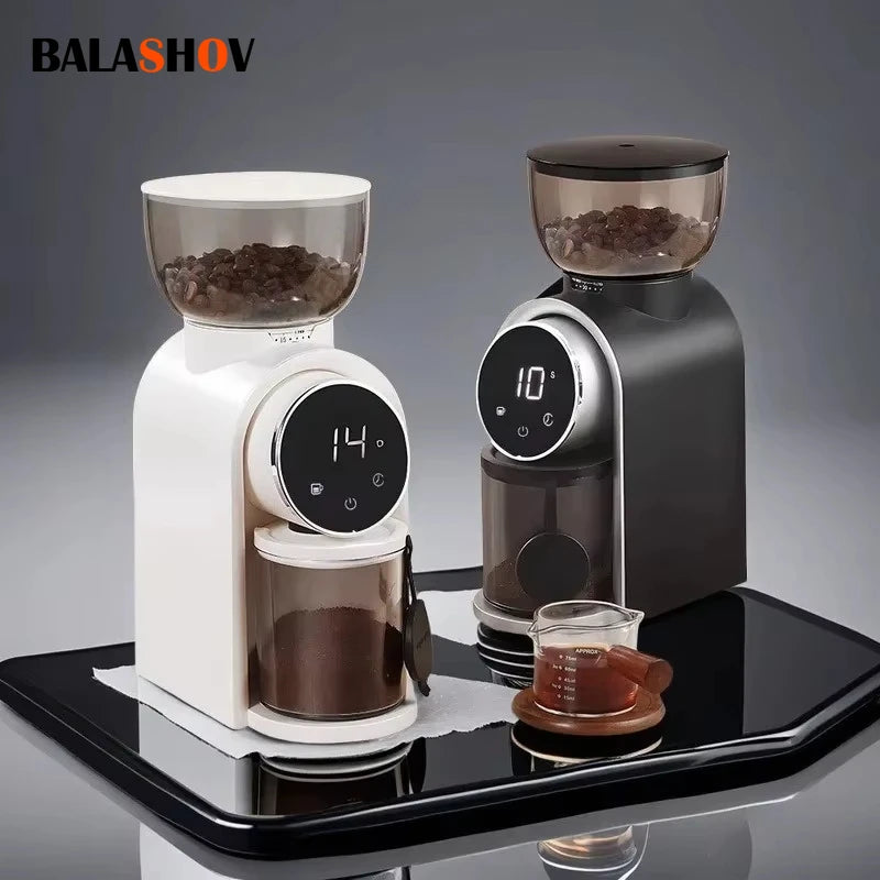 Electric Burr Coffee Grinder Automatic Precision Mill Espresso Drip Pour Over American Coffee Transparent Bean Storage Container Zpaxo