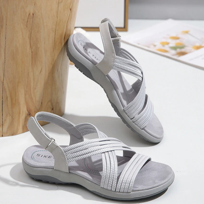 Summer Comfortable Woven Strap Wedge Sandals Adjustable Non Slip Big Zpaxo
