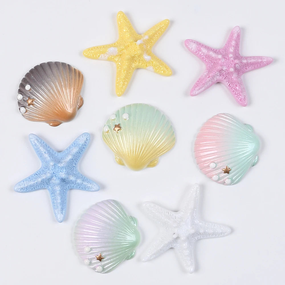 Shell Starfish Cake Decoration Resin Ocean Themed Cake Topper for Birthday Party Baby Shower Wedding Cake Decor Zpaxo