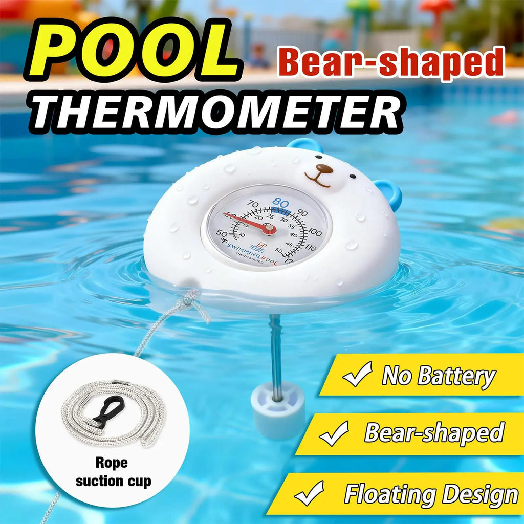 Pool Temperature Gauge Large Cute Bear Temperature Gauge With String Kids Pool Accessories For Lake Beach Backyard Patio Garden Zpaxo